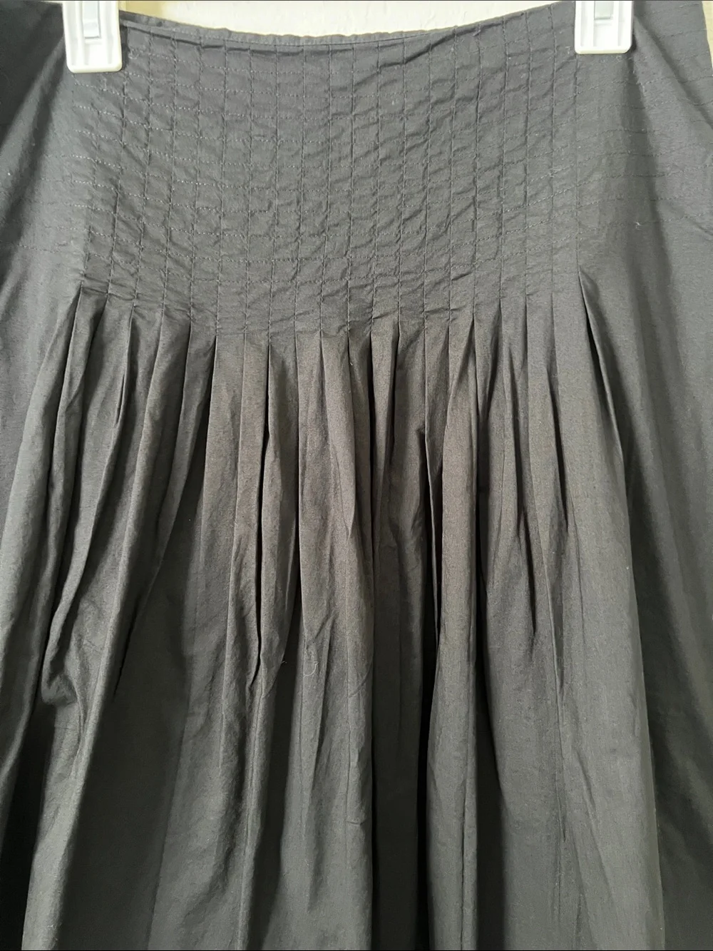 EUC LAPIS 100% Cotton Gathered A-Line Skirt Black in Size XL